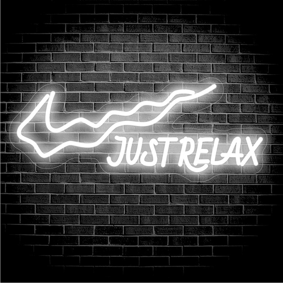 NIKE Just Relax Red Neon Trendy Dorm Bedroom Living Room Outdoor Indoor Decor - Picture 6 of 9